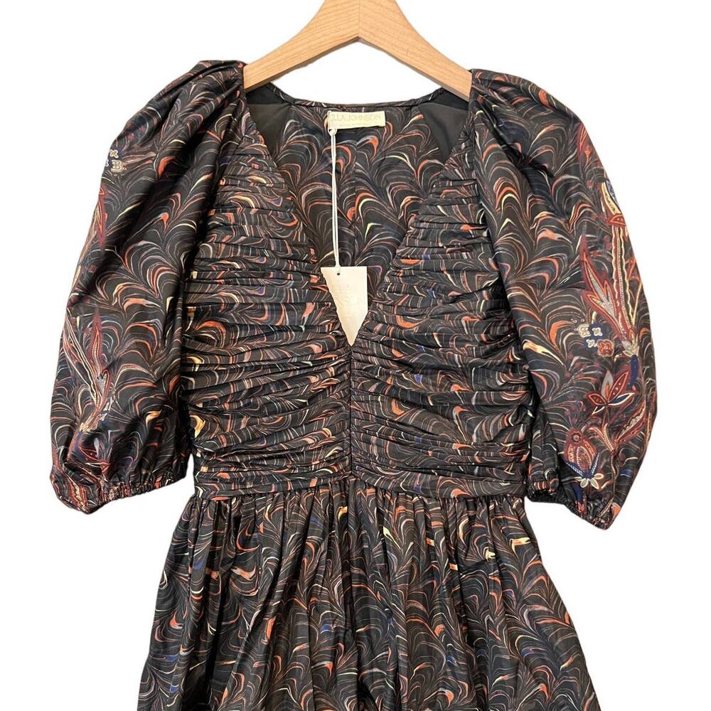 NWT ULLA JOHNSON Gwen Elbow Puff-sleeve Mini Dress Size 2 - Picture 6 of 12